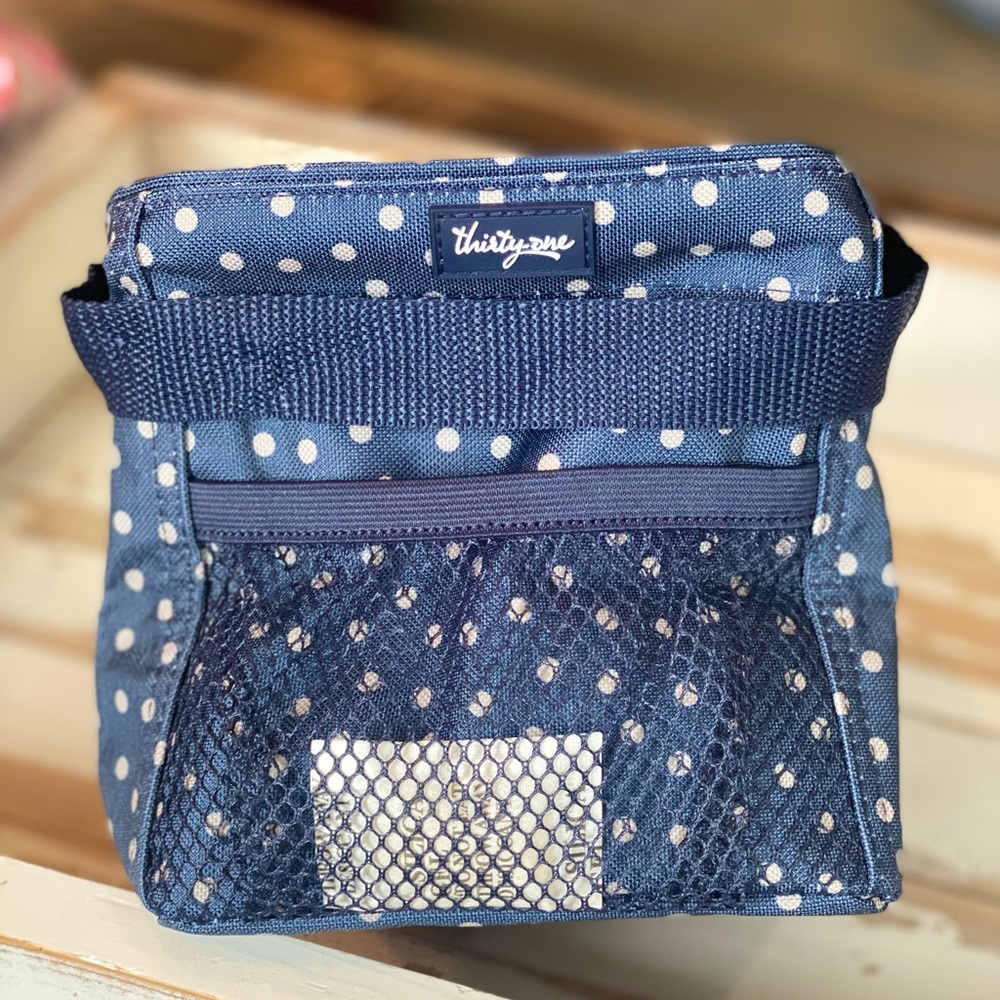 NWT Thirty One Littles Carry-All Caddy navy dancing dot